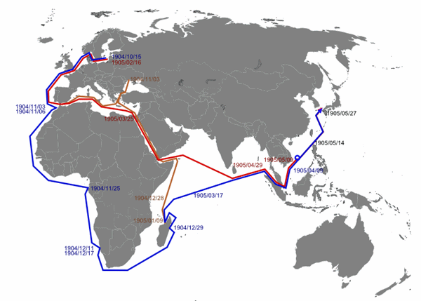 バルチック艦隊東航図