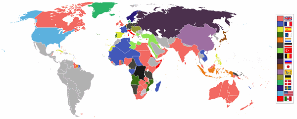 1898年当時の帝国主義列強勢力図